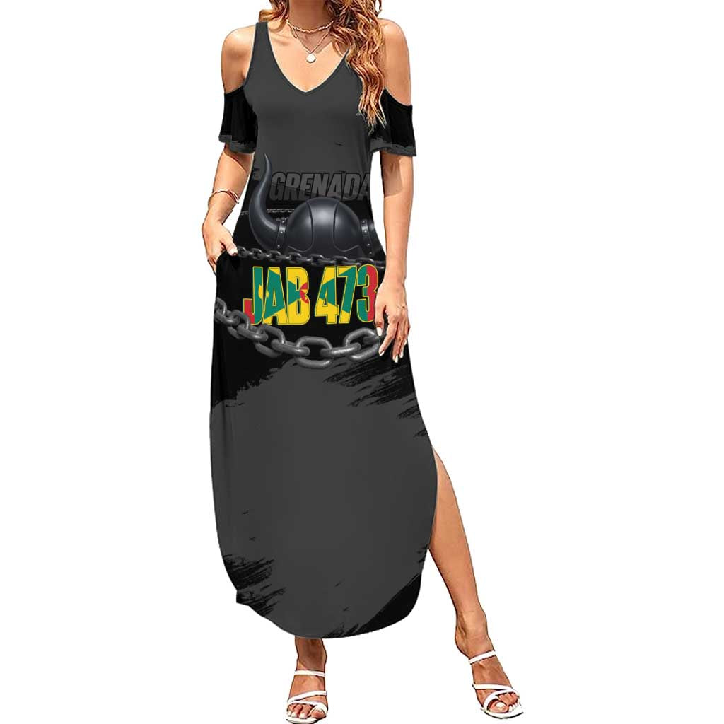 Grenada Jab Jab 473 Summer Maxi Dress Spicemas Festival Chain Grunge Style - Wonder Print Shop