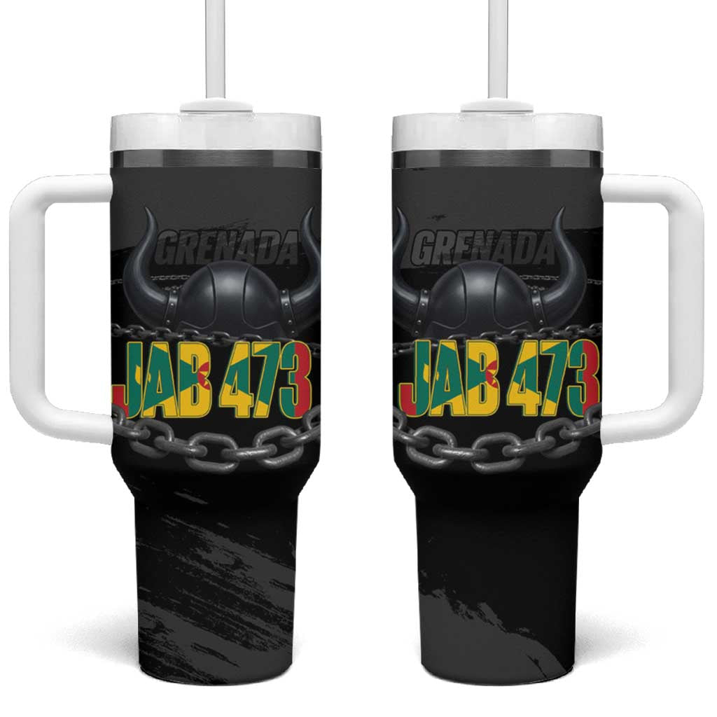 Grenada Jab Jab 473 Tumbler With Handle Spicemas Festival Chain Grunge Style - Wonder Print Shop