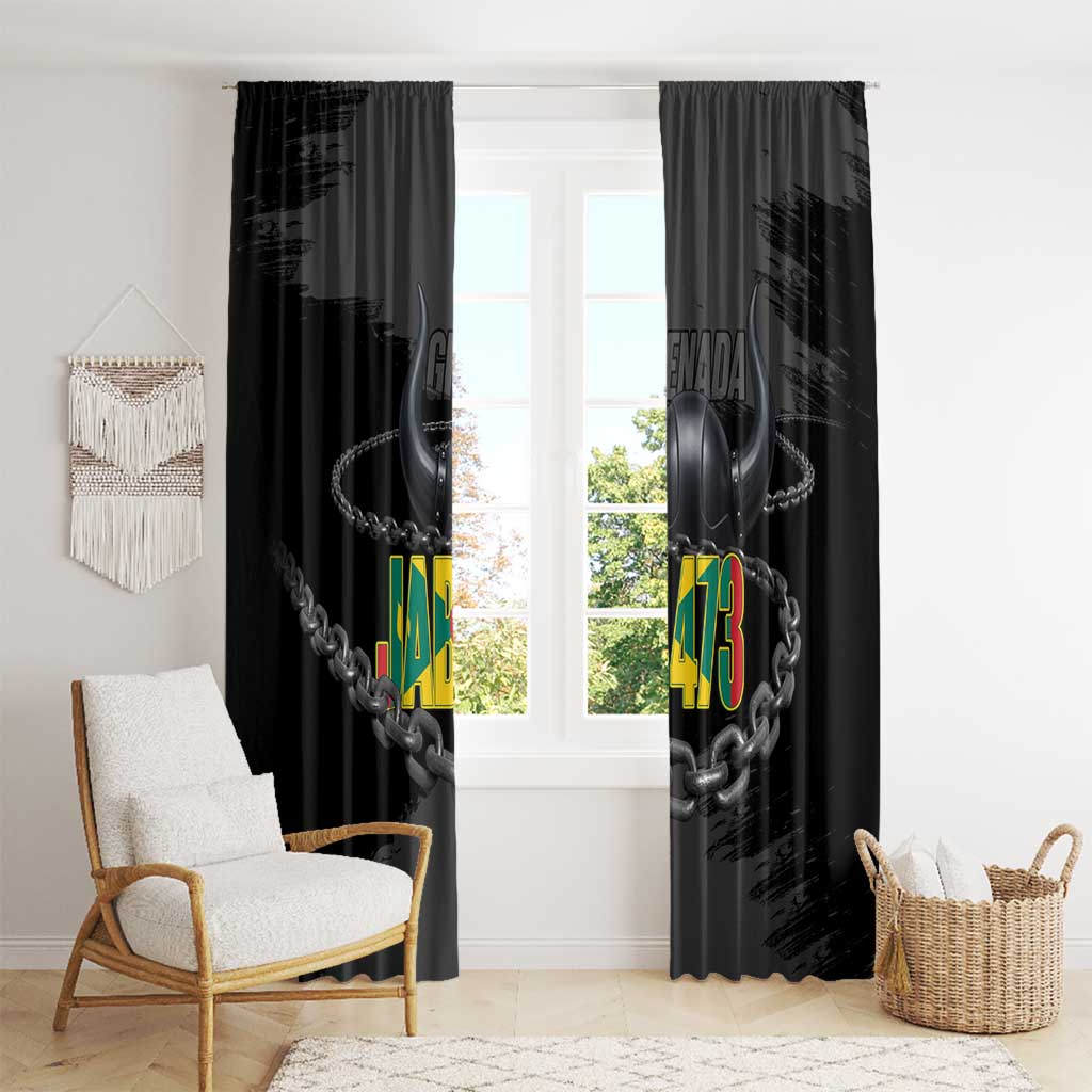 Grenada Jab Jab 473 Window Curtain Spicemas Festival Chain Grunge Style - Wonder Print Shop