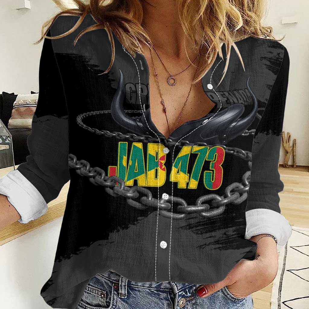 Grenada Jab Jab 473 Women Casual Shirt Spicemas Festival Chain Grunge Style - Wonder Print Shop