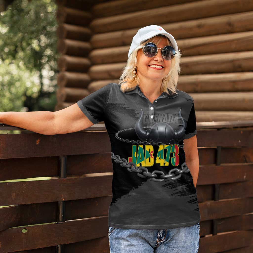 Grenada Jab Jab 473 Women Polo Shirt Spicemas Festival Chain Grunge Style - Wonder Print Shop