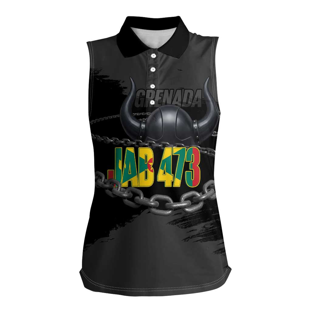 Grenada Jab Jab 473 Women Sleeveless Polo Shirt Spicemas Festival Chain Grunge Style - Wonder Print Shop