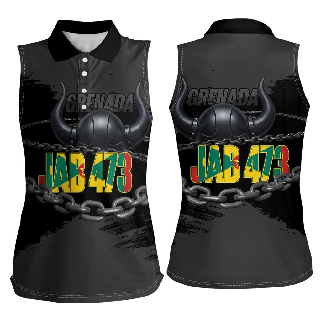 Grenada Jab Jab 473 Women Sleeveless Polo Shirt Spicemas Festival Chain Grunge Style - Wonder Print Shop