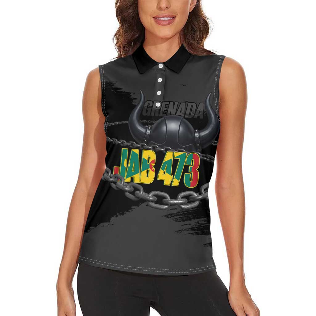 Grenada Jab Jab 473 Women Sleeveless Polo Shirt Spicemas Festival Chain Grunge Style - Wonder Print Shop