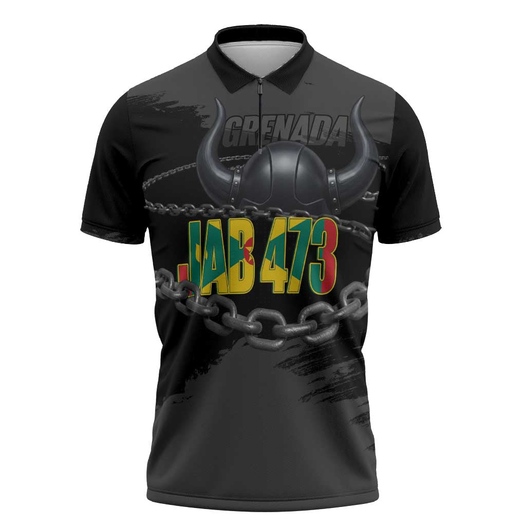 Grenada Jab Jab 473 Zipper Polo Shirt Spicemas Festival Chain Grunge Style - Wonder Print Shop