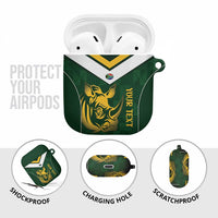 South Africa Rugby Custom AirPods Case Springboks Kente Rhino Symbol - Wonder Print Shop