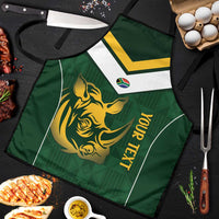 South Africa Rugby Custom Apron Springboks Kente Rhino Symbol - Wonder Print Shop
