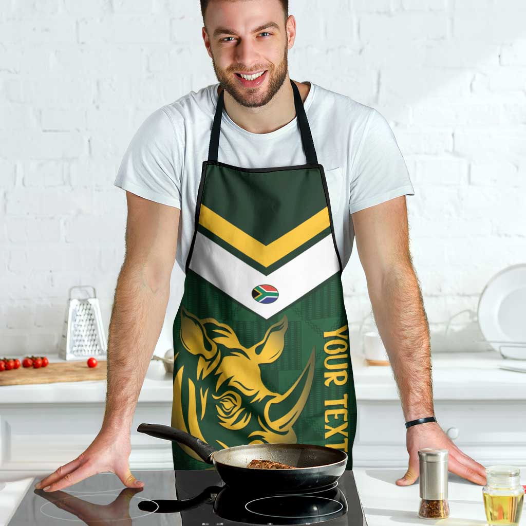 South Africa Rugby Custom Apron Springboks Kente Rhino Symbol - Wonder Print Shop