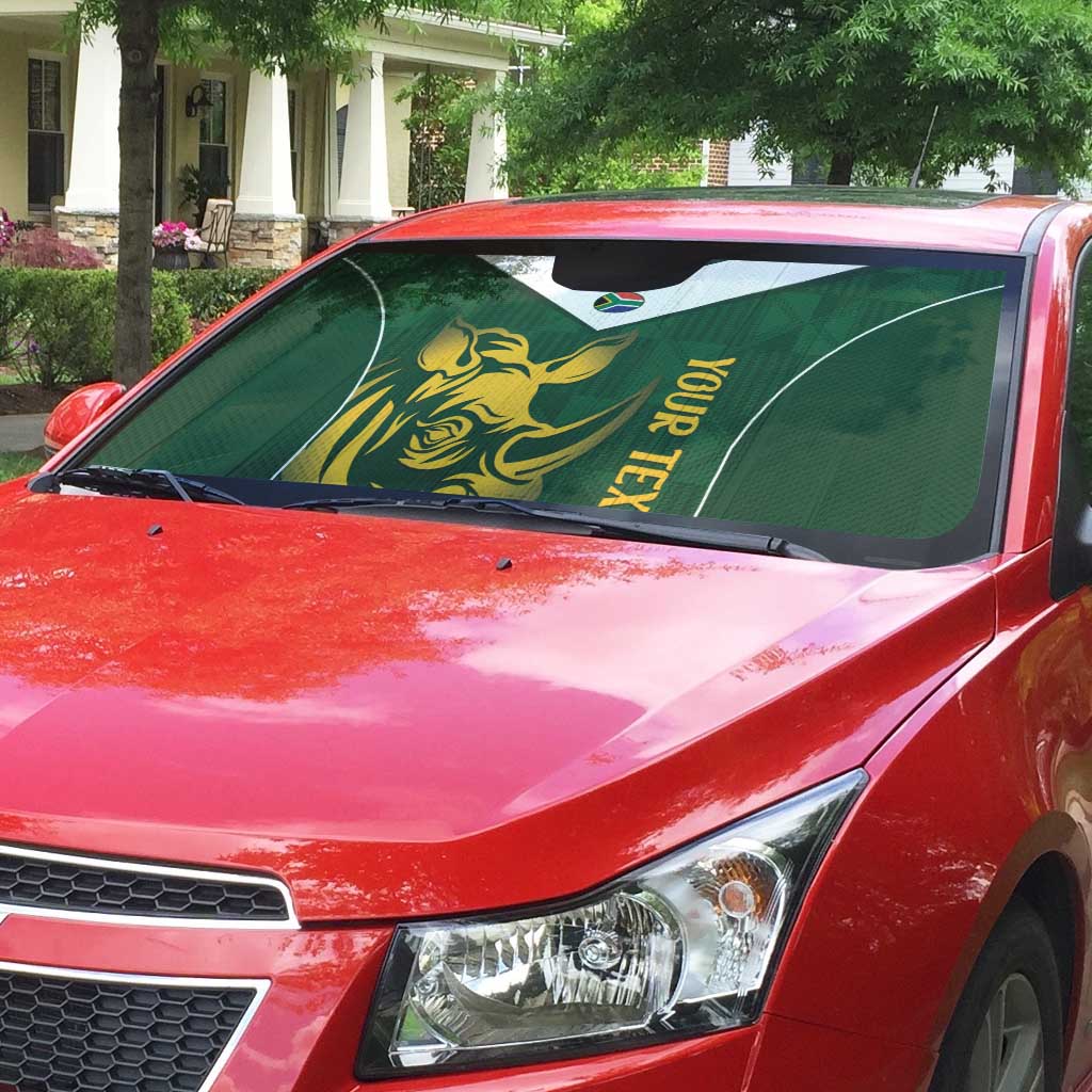 South Africa Rugby Custom Auto Sun Shade Springboks Kente Rhino Symbol - Wonder Print Shop