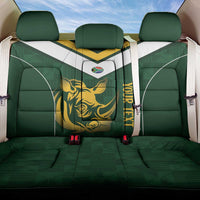 South Africa Rugby Custom Back Car Seat Cover Springboks Kente Rhino Symbol - Wonder Print Shop