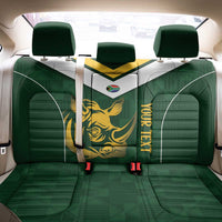 South Africa Rugby Custom Back Car Seat Cover Springboks Kente Rhino Symbol - Wonder Print Shop