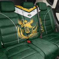 South Africa Rugby Custom Back Car Seat Cover Springboks Kente Rhino Symbol - Wonder Print Shop
