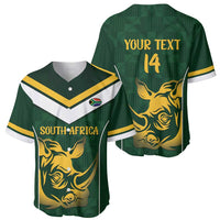 South Africa Rugby Custom Baseball Jersey Springboks Kente Rhino Symbol - Wonder Print Shop