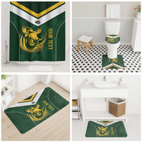 South Africa Rugby Custom Bathroom Set Springboks Kente Rhino Symbol - Wonder Print Shop