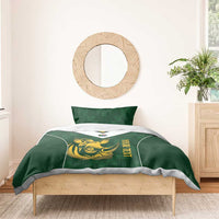 South Africa Rugby Custom Bedding Set Springboks Kente Rhino Symbol - Wonder Print Shop