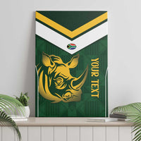 South Africa Rugby Custom Canvas Wall Art Springboks Kente Rhino Symbol - Wonder Print Shop