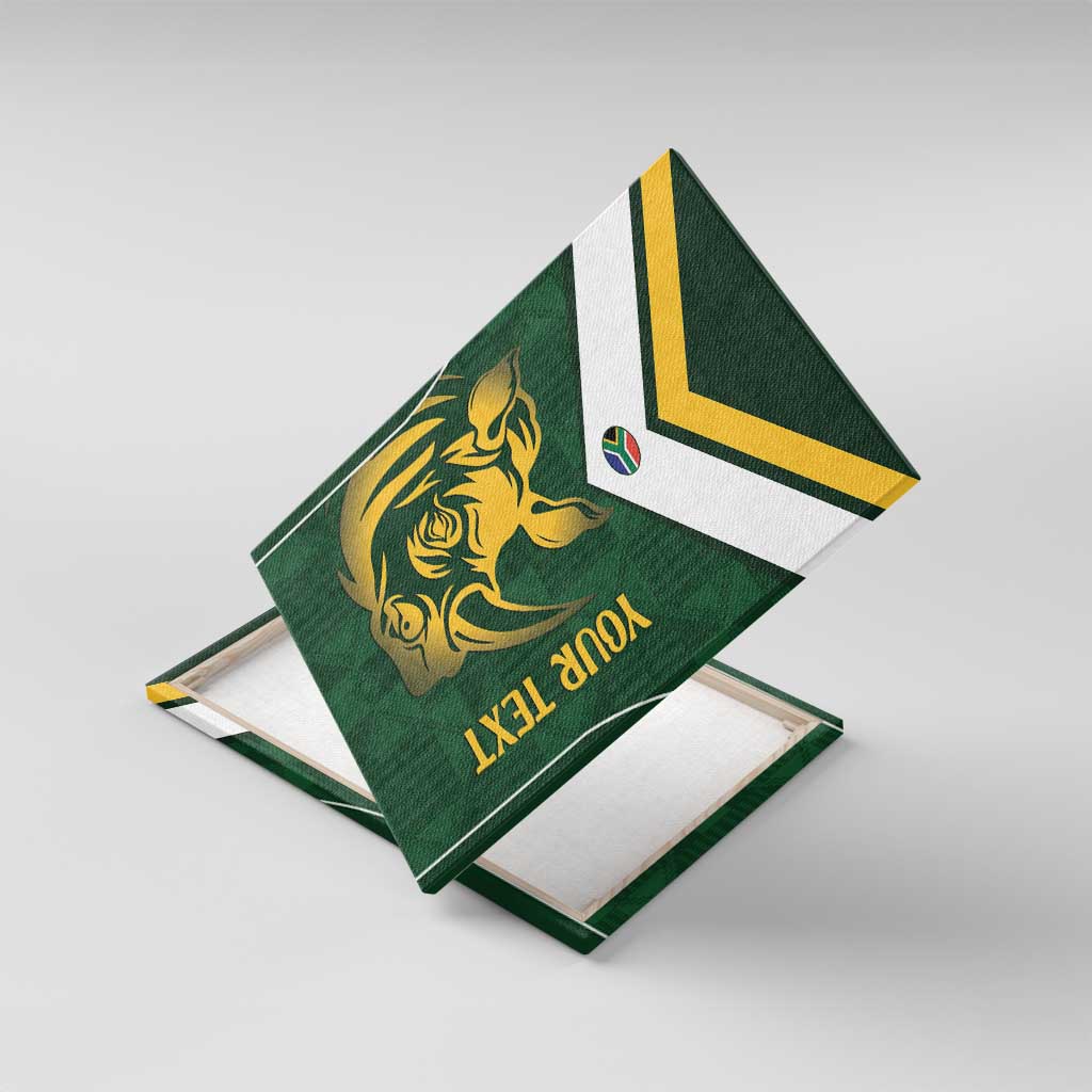 South Africa Rugby Custom Canvas Wall Art Springboks Kente Rhino Symbol - Wonder Print Shop