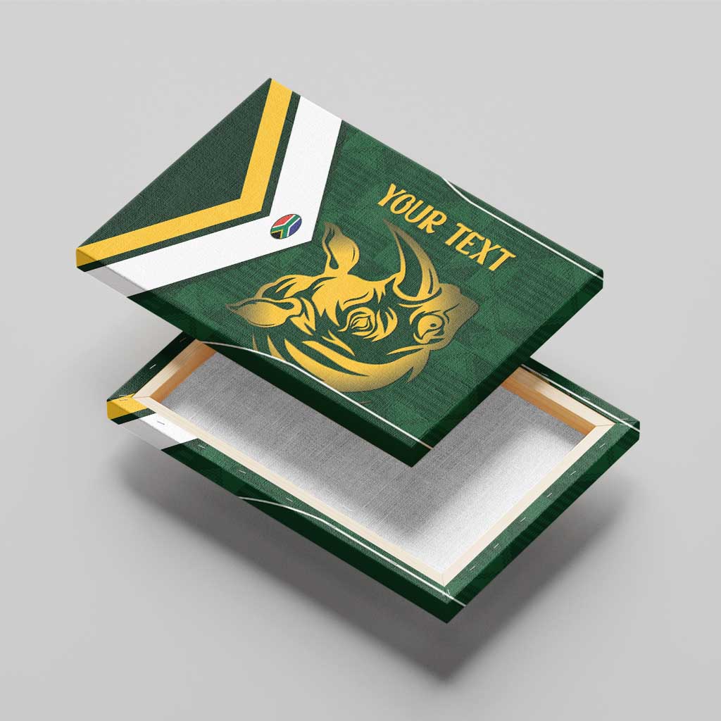 South Africa Rugby Custom Canvas Wall Art Springboks Kente Rhino Symbol - Wonder Print Shop