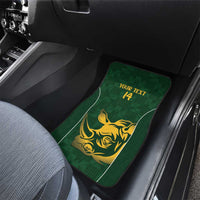 South Africa Rugby Custom Car Mats Springboks Kente Rhino Symbol - Wonder Print Shop