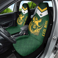 South Africa Rugby Custom Car Seat Cover Springboks Kente Rhino Symbol - Wonder Print Shop