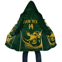 South Africa Rugby Custom Cloak Springboks Kente Rhino Symbol - Wonder Print Shop