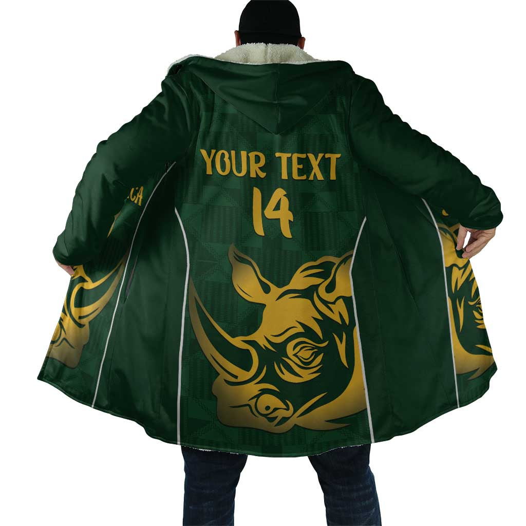 South Africa Rugby Custom Cloak Springboks Kente Rhino Symbol - Wonder Print Shop