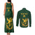 South Africa Rugby Custom Couples Matching Tank Maxi Dress and Long Sleeve Button Shirt Springboks Kente Rhino Symbol - Wonder Print Shop
