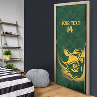 South Africa Rugby Custom Door Cover Springboks Kente Rhino Symbol - Wonder Print Shop