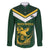 South Africa Rugby Custom Family Matching Long Sleeve Bodycon Dress and Hawaiian Shirt Springboks Kente Rhino Symbol - Wonder Print Shop