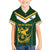 South Africa Rugby Custom Family Matching Long Sleeve Bodycon Dress and Hawaiian Shirt Springboks Kente Rhino Symbol - Wonder Print Shop