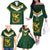 South Africa Rugby Custom Family Matching Off The Shoulder Long Sleeve Dress and Hawaiian Shirt Springboks Kente Rhino Symbol - Wonder Print Shop