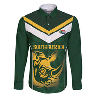 South Africa Rugby Custom Family Matching Summer Maxi Dress and Hawaiian Shirt Springboks Kente Rhino Symbol - Wonder Print Shop