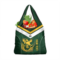 South Africa Rugby Custom Grocery Bag Springboks Kente Rhino Symbol - Wonder Print Shop