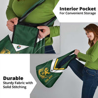 South Africa Rugby Custom Grocery Bag Springboks Kente Rhino Symbol - Wonder Print Shop