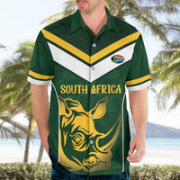 South Africa Rugby Custom Hawaiian Shirt Springboks Kente Rhino Symbol - Wonder Print Shop