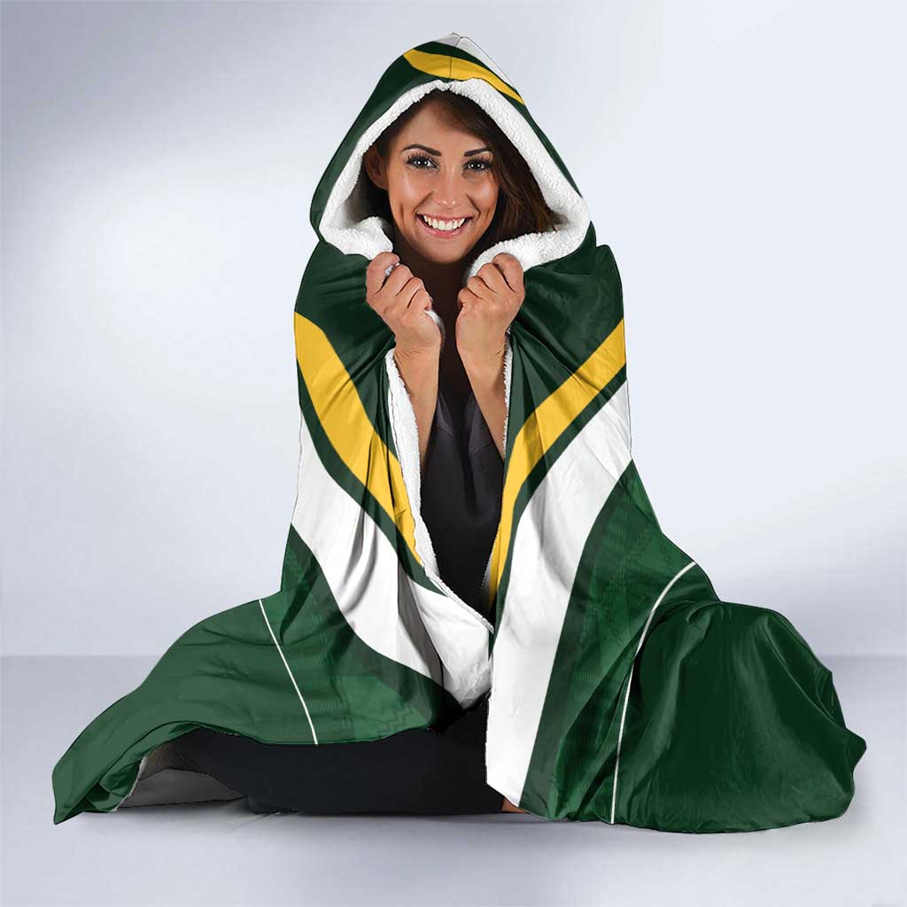 South Africa Rugby Custom Hooded Blanket Springboks Kente Rhino Symbol - Wonder Print Shop