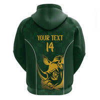 South Africa Rugby Custom Hoodie Springboks Kente Rhino Symbol - Wonder Print Shop