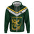 South Africa Rugby Custom Hoodie Springboks Kente Rhino Symbol - Wonder Print Shop