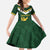 South Africa Rugby Custom Kid Short Sleeve Dress Springboks Kente Rhino Symbol - Wonder Print Shop