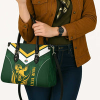 South Africa Rugby Custom Leather Bag Springboks Kente Rhino Symbol - Wonder Print Shop