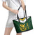 South Africa Rugby Custom Leather Tote Bag Springboks Kente Rhino Symbol - Wonder Print Shop