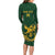 South Africa Rugby Custom Long Sleeve Bodycon Dress Springboks Kente Rhino Symbol - Wonder Print Shop