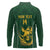 South Africa Rugby Custom Long Sleeve Polo Shirt Springboks Kente Rhino Symbol - Wonder Print Shop