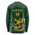 South Africa Rugby Custom Long Sleeve Shirt Springboks Kente Rhino Symbol - Wonder Print Shop