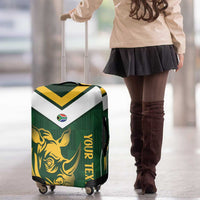 South Africa Rugby Custom Luggage Cover Springboks Kente Rhino Symbol - Wonder Print Shop