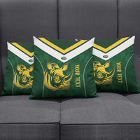 South Africa Rugby Custom Pillow Cover Springboks Kente Rhino Symbol - Wonder Print Shop