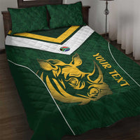 South Africa Rugby Custom Quilt Bed Set Springboks Kente Rhino Symbol - Wonder Print Shop