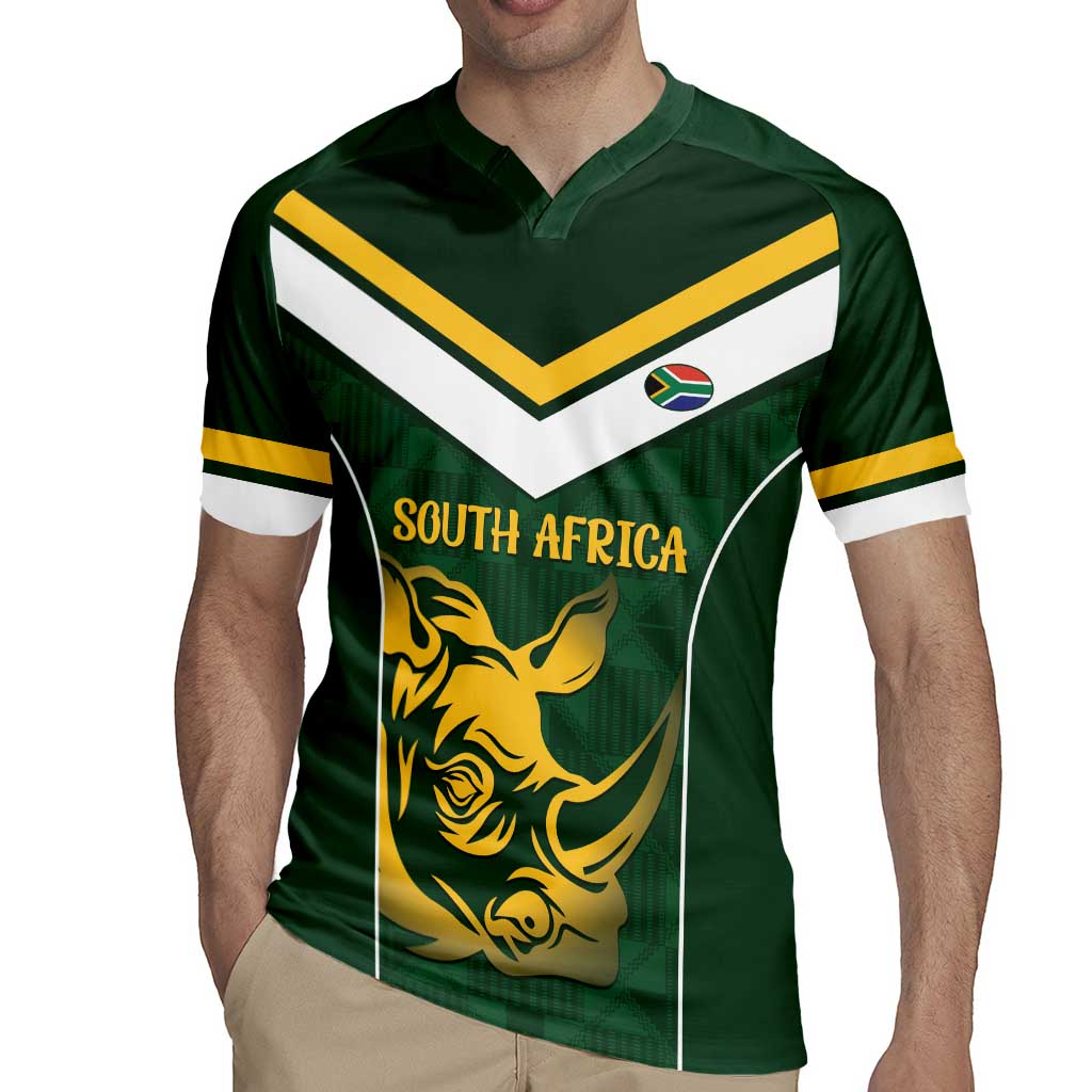 South Africa Rugby Custom Rugby Jersey Springboks Kente Rhino Symbol - Wonder Print Shop