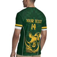South Africa Rugby Custom Rugby Jersey Springboks Kente Rhino Symbol - Wonder Print Shop