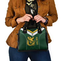 South Africa Rugby Custom Shoulder Handbag Springboks Kente Rhino Symbol - Wonder Print Shop